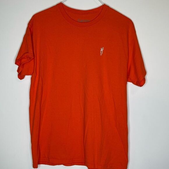 Carrots Bright Orange Short Sleeve 100% Cotton T-Shirt in Size Large with Logo - Picture 4 of 5